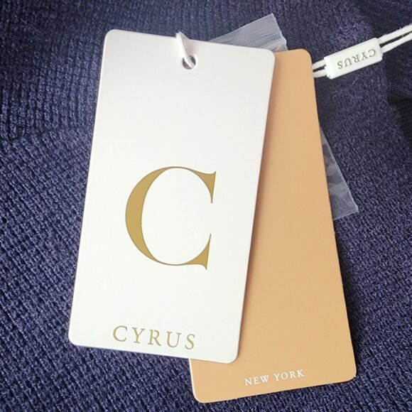 NEW Cyrus Womens Small Sweater Waffle Knit Turtle Cowl Neck Navy Blue Preppy - Picture 8 of 10